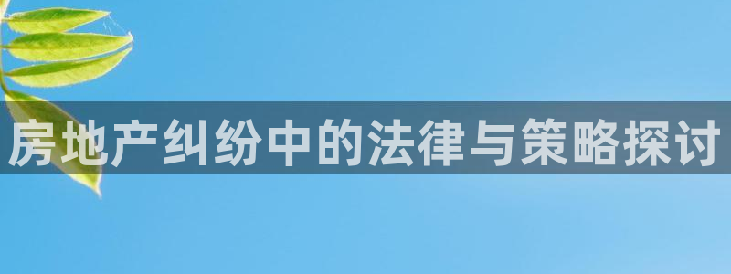 风暴平娱乐：房地产纠纷中的法律与策略探讨