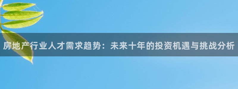 风暴娱乐号：房地产行业人才需求趋势：未来十年的投资机遇与挑战
