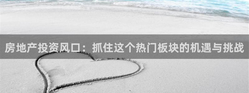 风暴数字娱乐：房地产投资风口：抓住这个热门板块的机遇与挑战