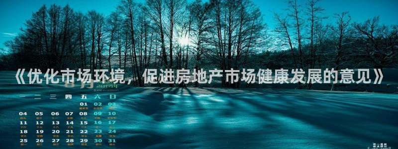 风暴娱乐平台官网登陆：《优化市场环境，促进房地产市场健康发展