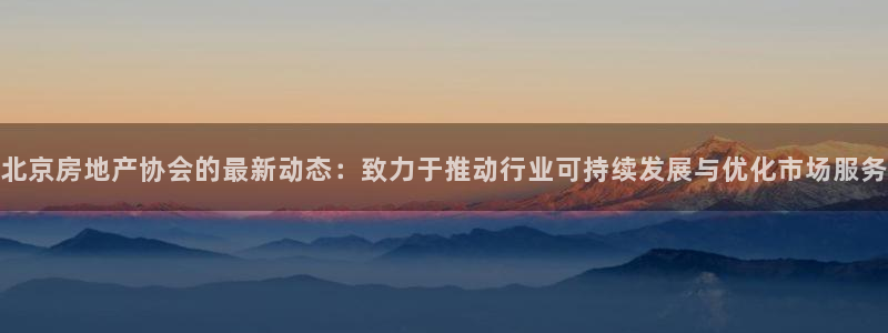 蓝色风暴娱乐：北京房地产协会的最新动态：致力于推动行业可持续